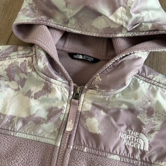 The North Face Girls Jacket Fleece Full Zip Hood Lavender Tie Dye - Picture 2 of 3